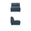 Image 2 : BNIB - Moe's - Fraser Modular Slipper Chair Deep Blue - MSRP $1,649 - FO-1036-19 - 35.4"W x 36.6"D x