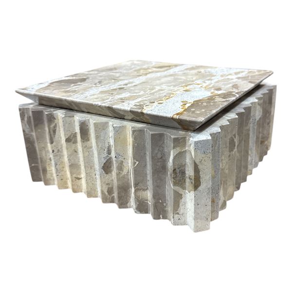 New - Moe's - Alva Marble Bax - Tendu Beige