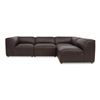 Image 1 : BNIB - Moe's - Form 4pc Modular Espresso Brown Leather Set - Includes 2 Corner Chairs, 2 Slipper Cha
