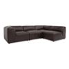 Image 2 : BNIB - Moe's - Form 4pc Modular Espresso Brown Leather Set - Includes 2 Corner Chairs, 2 Slipper Cha