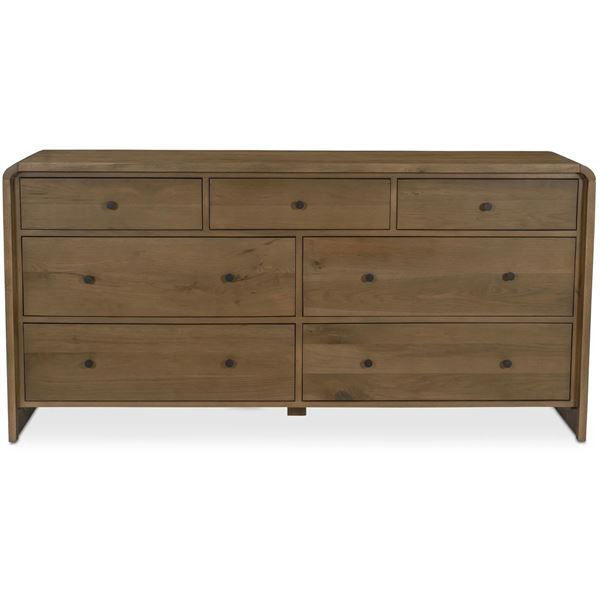 BNIB - Moe's - Riley 7-Drawer Dresser, Oak - $4,999.00 - RP-1066-03 - 70"W x 19"D x 31"H