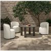 Image 4 : BNIB - Moe's - Sylvie Outdoor Swivel Dining Chair Cream - MSRP $1,899 - AZ-1001-05 - 25.5" W x 25.5"