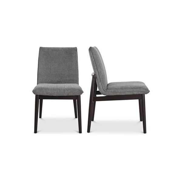 BNIB - Moe's - Charlie Dining Chair Set of 2 Dark Grey - MSRP $989 - EQ-1023-25 - 20.25" W x 24.25" 