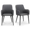 Image 1 : BNIB - Moe's - Cantata Dining Chair Set of 2 Black Vegan Leather - MSRP $959 - ER-2040-02 - 22" W x 