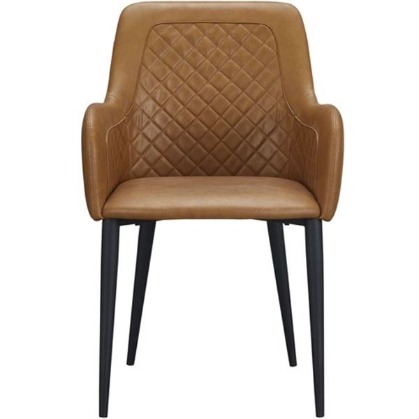 BNIB - Moe's - Cantata Single Dining Chair Tawny Vegan Leather - ER-2040-40-1 - 22" W x 23" D x 34" 