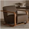 Image 2 : BNIB - Moe's - Eckersley Lounge Chair Cool Brown Leather - MSRP $2649 - GO-1017-39 - 29.5" L x 36" W