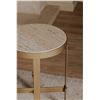 Image 4 : BNIB - Moe's - Holli Side Table Travertine - MSRP $659 - QJ-1026-34 - 16" W x 16" D x 23" H