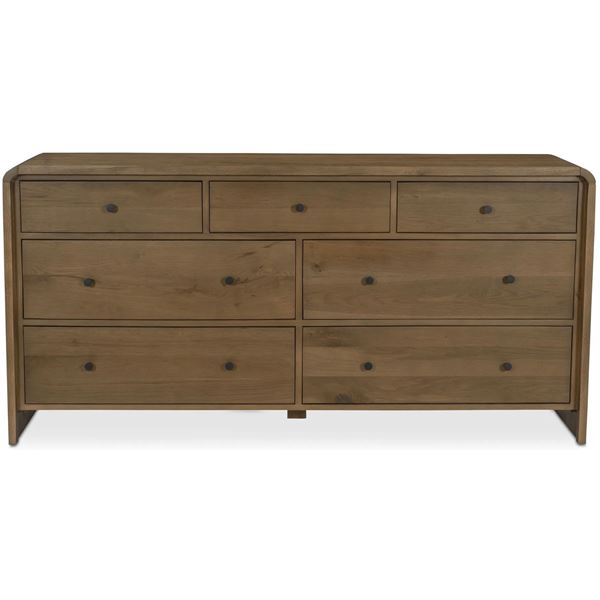 BNIB - Moe's - Riley 7 Drawer Dresser Oak - MSRP $4999 - RP-1066-03 - 70" W x 19" D x 34" H