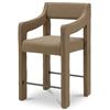 Image 3 : BNIB - Moe's - Elise Counter Stool Ochre - MSRP $769 - YM-1028-20 - 22" W x 22.4" D x 39.4" H
