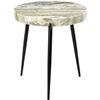 Image 2 : BNIB - Moe's - Brinley Marble Accent Table Light Brown - MSRP $389 - IK-1008-21 - 18" W x 18" D x 20