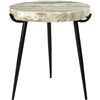 Image 1 : BNIB - Moe's - Brinley Marble Accent Table Light Brown - MSRP $389 - IK-1008-21 - 18" W x 18" D x 20
