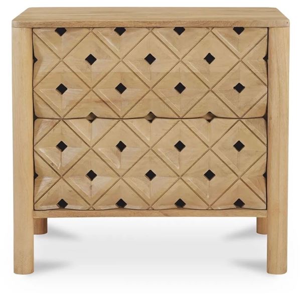 BNIB - Moe's - Fulton Nightstand Natural - MSRP $1149 - PZ-1010-24 - 26" W x 18" D x 24" H