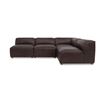 Image 1 : BNIB - Moe's - Form 4pc Modular Espresso Brown Leather Set - MSRP $9,146 Includes 3x Slipper Chairs,