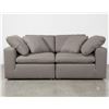 Image 1 : BNIB - Moe's - 2pc Terra Condo Modular Set Fabric Light Grey - MSRP $3,598 - includes 2 corner chair