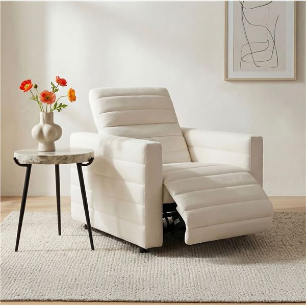 BNIB - Moe's - Juno Power Recliner Chair Off White - MSRP $3149 - GO-1010-05 - 40" W x 42" D x 31.5"