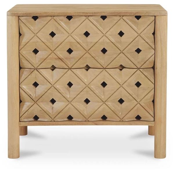 BNIB - Moe's - Fulton Nightstand Natural - MSRP $1149 - PZ-1010-24 - 26" W x 18" D x 24" H