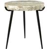 Image 1 : BNIB - Moe's - Brinley Marble Accent Table Light Brown - MSRP $389 - IK-1008-21 - 18" W x 18" D x 20