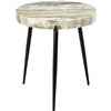 Image 2 : BNIB - Moe's - Brinley Marble Accent Table Light Brown - MSRP $389 - IK-1008-21 - 18" W x 18" D x 20