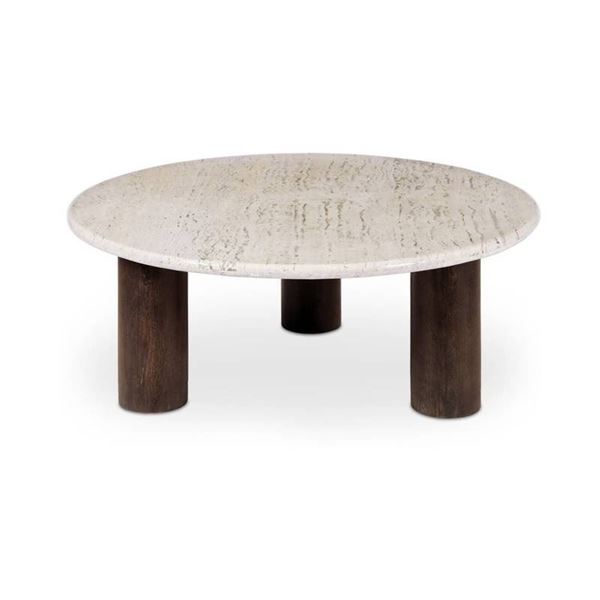 BNIB - Moe's - Landon Coffee Table - Beige Travertine - MSRP $1,999.00 - BZ-1153-34-0 - 42" W x 42" 