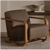 Image 2 : BNIB - Moe's - Eckersley Lounge Chair Cool Brown Leather - MSRP $2649 - GO-1017-39 - 29.5" L x 36" W