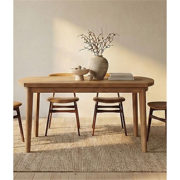 BNIB - Moes COPENHAGEN DINING TABLE W 2 EXTENSION PLATES 150-250X95 CM OAK SOAP LACQUER KX