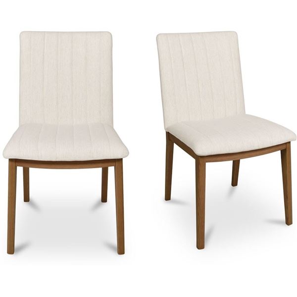 BNIB - Moe's - Demi Dining Chair Cream Set of 2 - MSRP $1149 - GO-1028-18 - 19.7" W x 24" D x 34" H