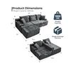 Image 5 : Boneless Cloud Modular Sectional Sofa Left Facing Chaise Free - Grey - Approx: 55.1"D x 90.6"W x 22.