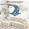 Image 3 : Boneless Cloud Modular Sectional Sofa Left Facing Chaise Free - Beige - Approx: 55.1"D x 90.6"W x 22
