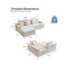 Image 5 : Boneless Cloud Modular Sectional Sofa Left Facing Chaise Free - Beige - Approx: 55.1"D x 90.6"W x 22