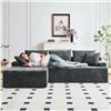 Image 2 : Boneless Cloud Modular Sectional Sofa Left Facing Chaise Free - Grey - Approx: 55.1"D x 90.6"W x 22.