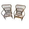 Image 2 : Pair of Rattan and Bamboo Armchairs