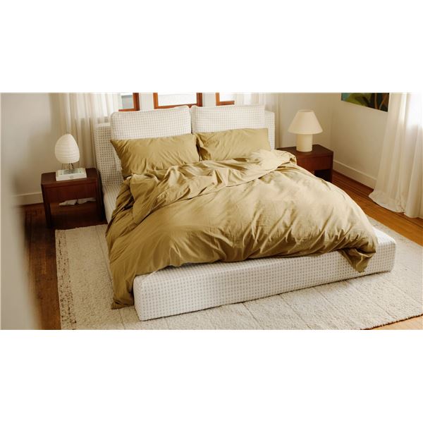 BNIB - Sundays - Movie Night Storage Bed King - Carmel Check - $3,490.00 - BED-RN-037-193 - 9