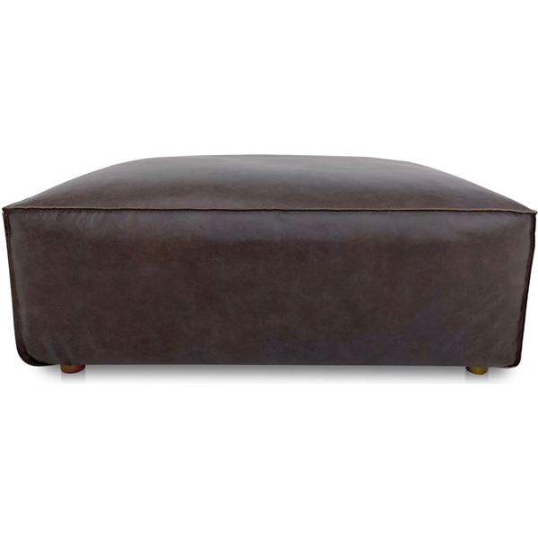 BNIB - Moe's - Form Modular Espresso Brown Leather Ottoman - $1,449 MSRP - XQ-1003-20 - 31" W x 40.5
