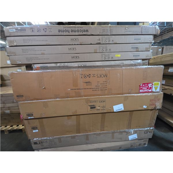 Pallet Lot: Large group of Moe's and Sunday's Bed Parts - includes Slats, Footboards and rails