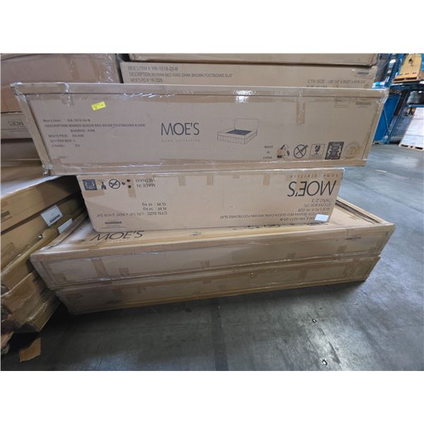 Pallet Lot: includes Moe's Headboards (x2) and Footboards (x2) ONLY
