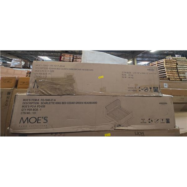 Group of 2 Moe's Queen Rowan Bed Dark Brown Headboards ONLY - FO-1040-27-A