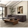 Image 3 : BNIB - Moe's - Form 2pc Modular Espresso Brown Leather Set - MSRP $3,598 - Includes 1 Slipper Chair,