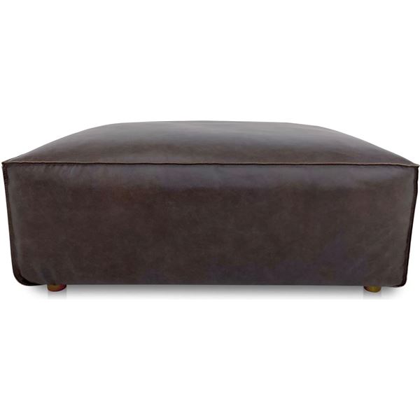 BNIB - Moe's - Form Modular Espresso Brown Leather Ottoman - $1,449 MSRP - FR-1049-06 - 31" W x 40.5