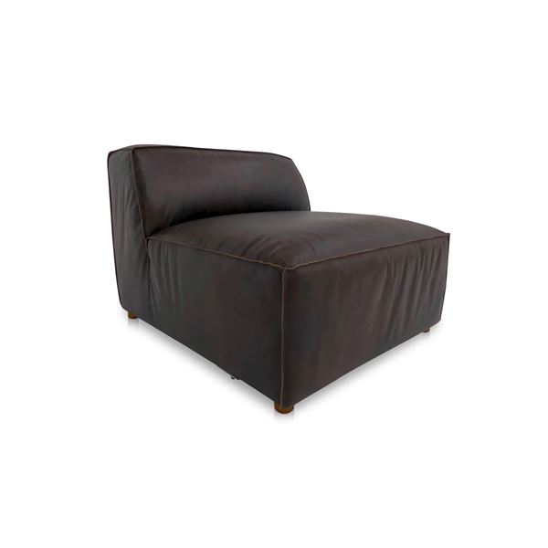 BNIB - Moe's - Form Modular Espresso Brown Leather Slipper Chair - $2,149 MSRP - XQ-1002-20 - 31" W