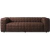 Image 1 : NEW - Moes - Callan Sofa Grid Stitched Dark Brown Aniline Leather - MSRP $9,085 - HO-1001-20 - 100" 