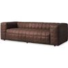 Image 2 : NEW - Moes - Callan Sofa Grid Stitched Dark Brown Aniline Leather - MSRP $9,085 - HO-1001-20 - 100" 