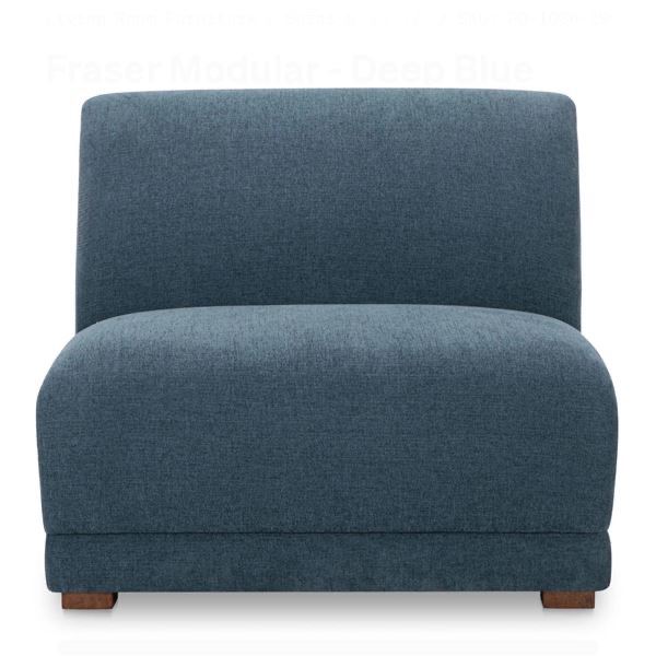 BNIB - Moe's - Fraser Modular Slipper Chair Deep Blue - MSRP $1,649 - FO-1036-19 - 35.4"W x 36.6"D x