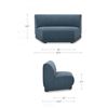 Image 2 : BNIB - Moe's - Fraser Modular Wedge Slipper Chair Deep Blue - MSRP $2,449.00 - FO-1035-19 - 62.5" W 