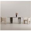 Image 4 : BNIB - Moes - Celia Oval Dining Table Panda Marble - MSRP $3,949 - JD-1075-37-0 - 72" W x 40" D x 30