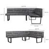Image 2 : New Open Box - Moe's - Hanlon Corner Bench in Dark Grey - MSRP $2,449.00 - ER-2066-25 - 81.0â[x=#836