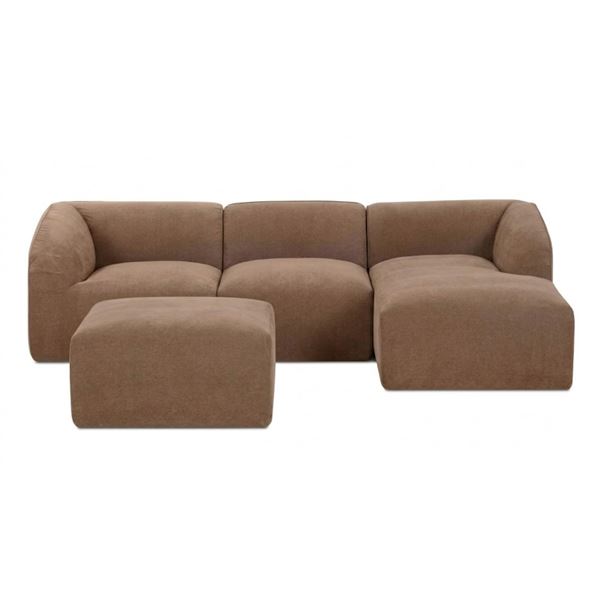 BNIB - Moe's - 4pc Isla Mocha Modular Set - Includes Left Arm Facing Chair, Ottoman, Slipper Chair,
