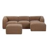Image 1 : BNIB - Moe's - 4pc Isla Mocha Modular Set - Includes Left Arm Facing Chair, Ottoman, Slipper Chair, 