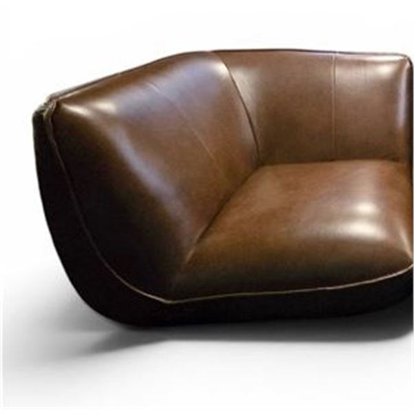 BNIB - Moe's - Zeppelin Modular Leather - Corner Chair - Toasted Hickory - MSRP $6,198 -KQ-1009-03 -