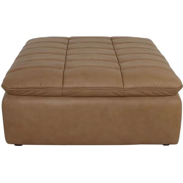 BNIB - Moe's Lino Ottoman - Tan Leather - MSRP $2,149 - XQ-1027-40 - 42.5"W x 43.3"D x 17.7"H