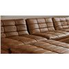 Image 2 : BNIB - Moe's Lino Ottoman - Tan Leather - MSRP $2,149 - XQ-1027-40 - 42.5"W x 43.3"D x 17.7"H